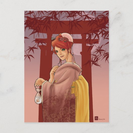 Summer Moon briefkaart (Voorkant)