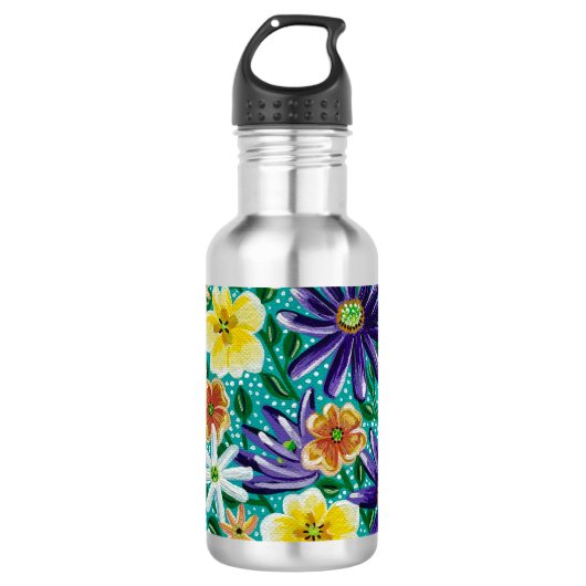 Summer Mountain Fields Glass Waterfles (Voorkant)