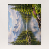 Summer Mountain Lake Reflection Puzzle (Vertical)