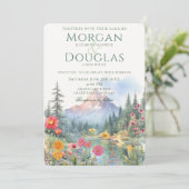 Summer Mountains and Stream Wedding Invitation (Debout devant)