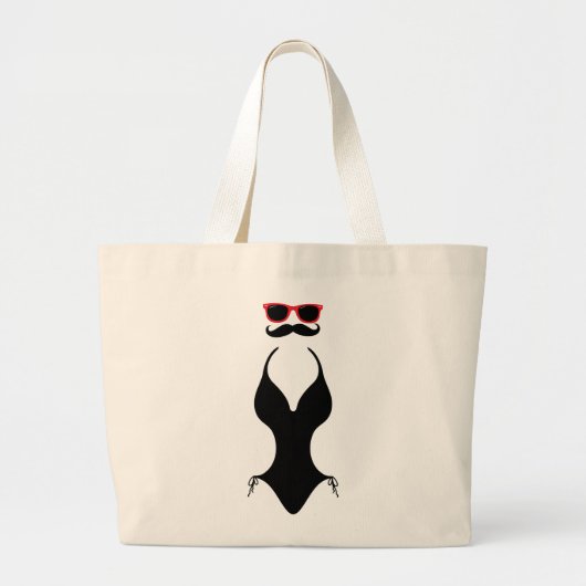 Summer Mustache Grote Tote Bag (Voorkant)