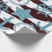 Summer Nautical Pattern Cadeaupapier (Hoek)