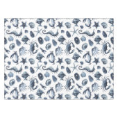 Summer Nautical seashell zeepaardkrab Tafelkleed (Voorkant (Horizontaal))