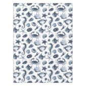 Summer Nautical seashell zeepaardkrab Tafelkleed (Voorkant)