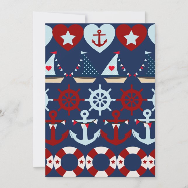 Summer Nautical Theme Anchors Sail Boats Helms (Voorkant)