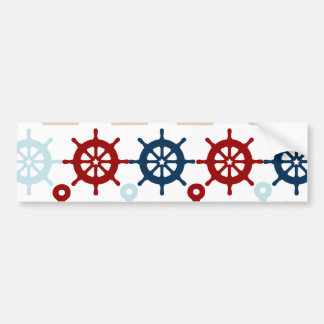 Summer Nautical Theme Anchors Sail Boats Helms Bumpersticker