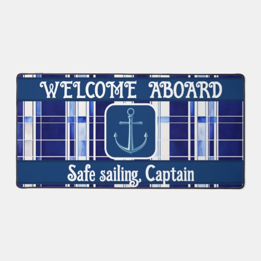 Summer Navy Blue Boat Collection de rayures modern (Recto)