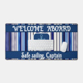 Summer Navy Blue Boat Collection de rayures tendan (Clavier et souris)