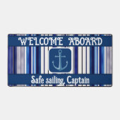 Summer Navy Blue Boat Collection de rayures tendan (Recto)