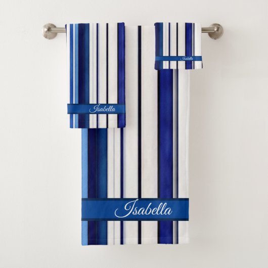 Summer Navy Blue Boat Collection de rayures tendan (En situation)