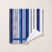 Summer Navy Blue Boat Collection de rayures tendan (Gant de toilette)