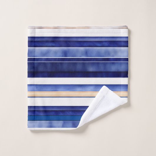 Summer Navy Blue Modern Boot Stripes Collection (Gant de toilette)