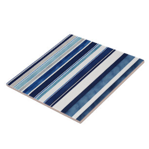 Summer Navy Blue Popular Boat Stripes Collectie Tegeltje
