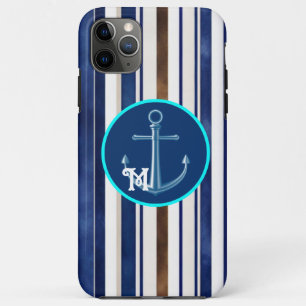 Summer Navy Blue Trendy Boat Stripes Collectie iPhone 11 Pro Max Hoesje