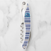 Summer Navy Blue Trendy Boat Stripes Collectie Kurkentrekker (Voorkant)