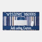 Summer Navy Blue Trendy Boat Stripes Collection (Clavier et souris)