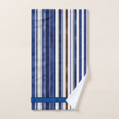 Summer Navy Blue Trendy Boat Stripes Collection (Serviette à main)