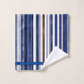 Summer Navy Blue Trendy Boat Stripes Collection (Gant de toilette)