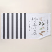 Summer Neutrals Personalized Bachelorette Party Strandlaken (Voorkant)