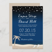 Summer Night Beach Wedding Invitting Kaart (Voorkant / Achterkant)