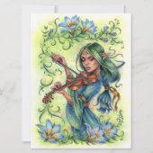 Summer Night Fiddler Fairy Elf Violin Art Kaart (Voorkant)