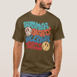 Summer Nights And Ballpark Lights Baseball Softbal T-shirt