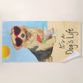 Summer Norfolk Terrier Beach Towel Strandlaken (Voorkant)