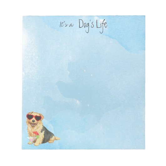 Summer Norfolk Terrier Notepad Notitieblok (Voorkant)