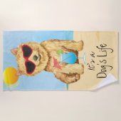 Summer Norwich Terrier Beach Towel Strandlaken (Voorkant)