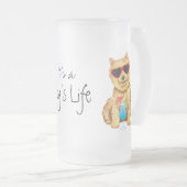 Summer Norwich Terrier Frosted Glass Beer Mok (Voorkant rechts)