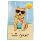 Summer Norwich Terrier Medium Gift Bag Medium Cadeauzakje (Achterkant)