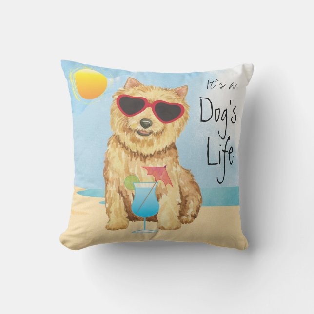 Summer Norwich Terrier Outdoor Pillow Buitenkussen (Voorkant)