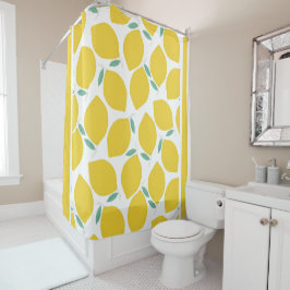 Summer Novelty Lemon-Pattern Gedrukt Douchegordijn