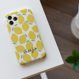 Summer Novelty Lemon-Patterned gepersonaliseerd iPhone 15 Pro Case