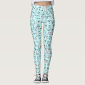 Summer Objects Doodle Pattern Light Blue Leggings (Voorkant)