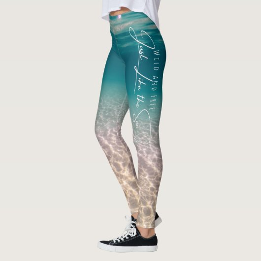 Summer Ocean Beach Leggings "Wild and Free" (Gauche)