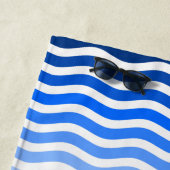 Summer Ocean Blue Waves Stripes Tropical Name Word Strandlaken (In situ)