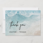 Summer Ocean Modern Beach Carte de remerciements d (Devant)