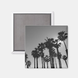 Summer Ocean Palms Black en White Photography Magneet