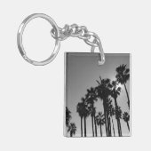 Summer Ocean Palms Black en White Photography Sleutelhanger (Voorkant Links)