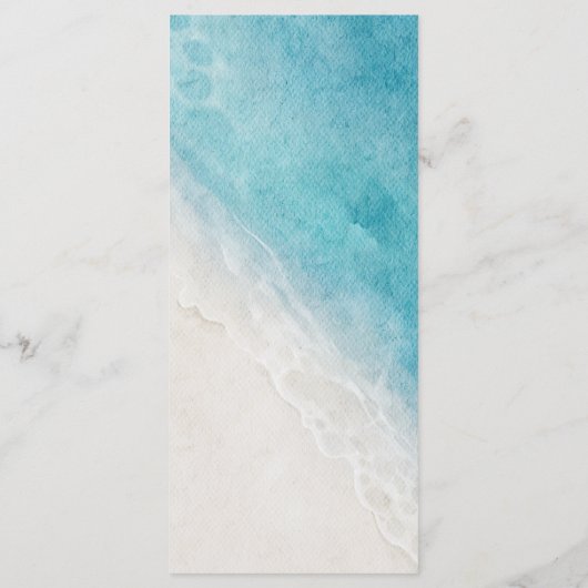 Summer Ocean Plage Mariage Menu Cartes (Dos)