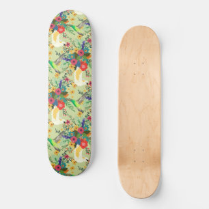 Summer Oerwoud Tropical Parrot Flowers Blossom Skateboard