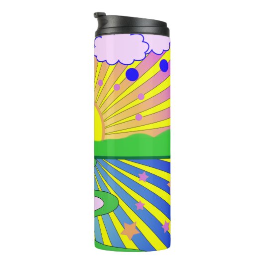 Summer of Love Groovy Psychedelic 60 s 70 s Thermosbeker (Geroteerd rechts)