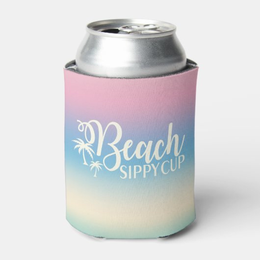 Summer Ombre Funny Cute Beach Sippy Cup Blikjeskoeler (Blikje Voorkant)