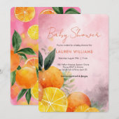 Summer Oranges Baby Shower invitation (Devant / Derrière)
