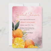 Summer Oranges Bridal Shower invitation Kaart (Voorkant)