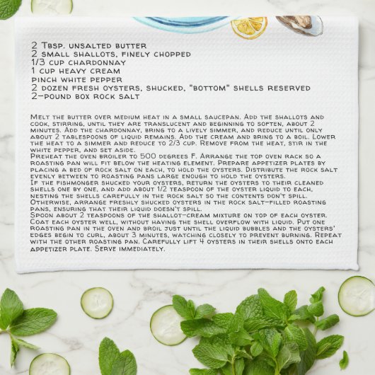 Summer Oyster Roast | Recipe Heirloom Tea Towel Theedoek (Gevouwen)