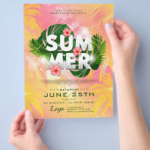 Summer Palm Trees Botanical Club Party Flyer (Hand)