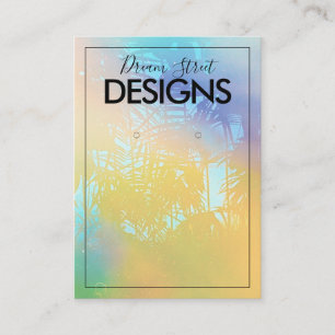 Summer Palm Trees Color Flare Earring Display Card Visitekaartje
