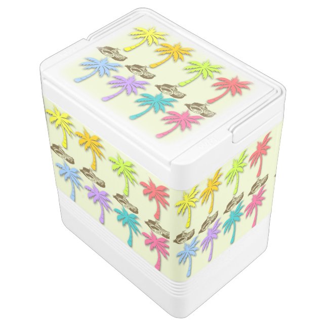 Summer Palm Trees Igloo Can Cooler Koelbox (Gekanteld)